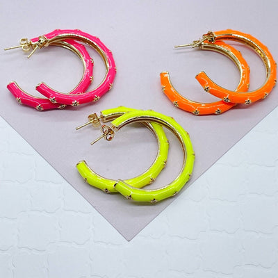 Neon Star Hoops