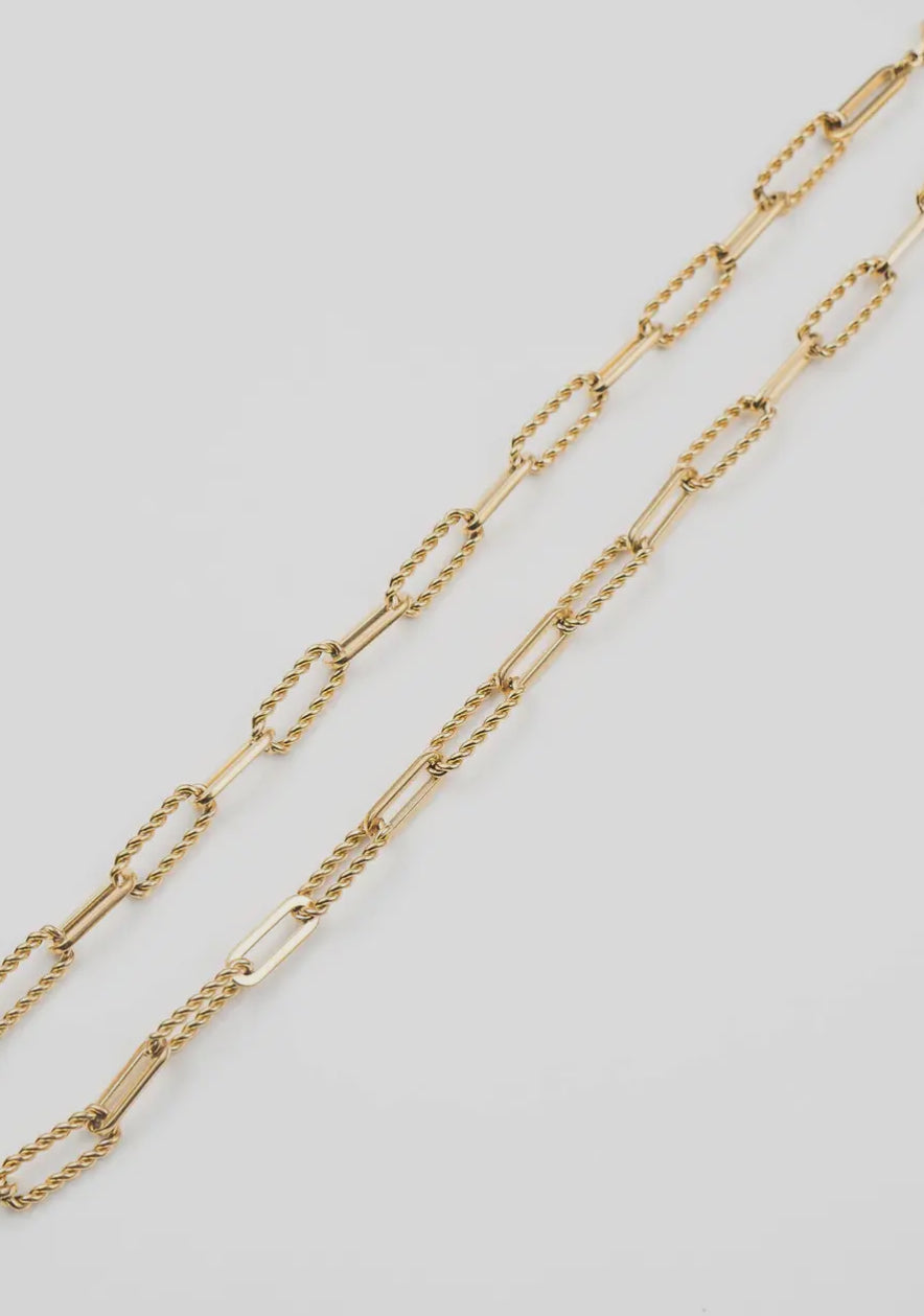 Waterproof Gold Twisted Links Necklace