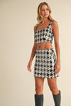 Houndstooth Sequins Crop Top