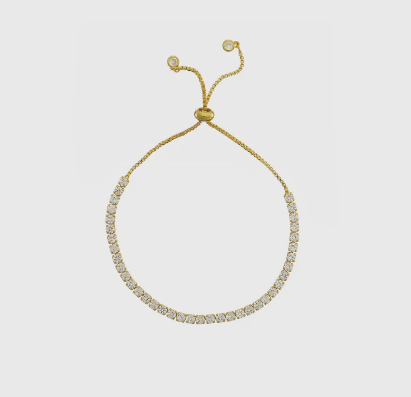 Gold Pull Tie Tennis Bracelet