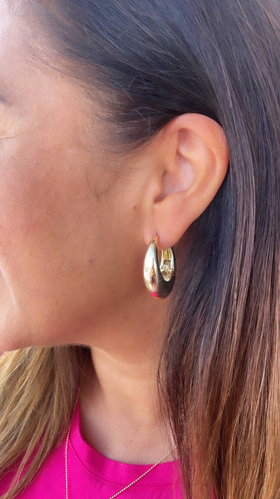 Tear Drop Huggie Earring