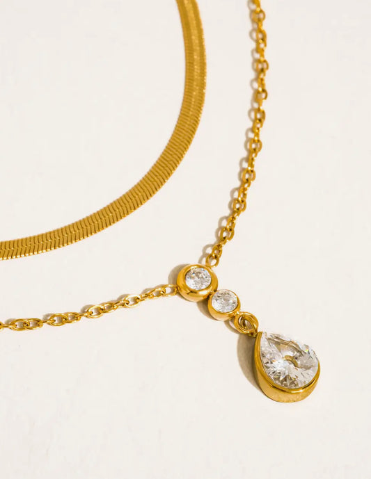Dorielle Layered Teardrop Necklace