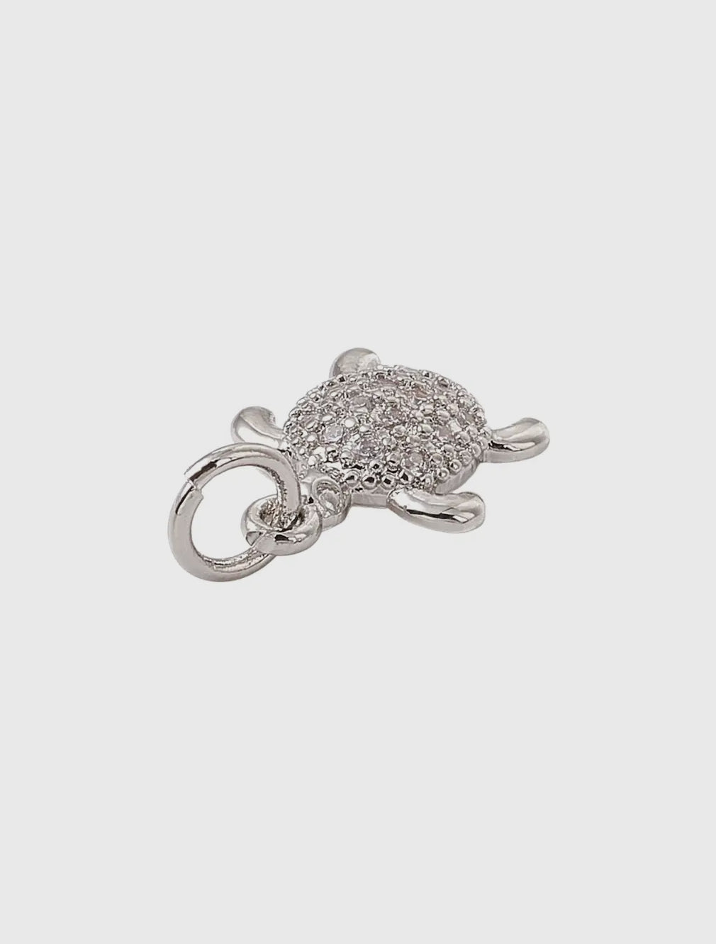 Silver Crystal Turtle Charm