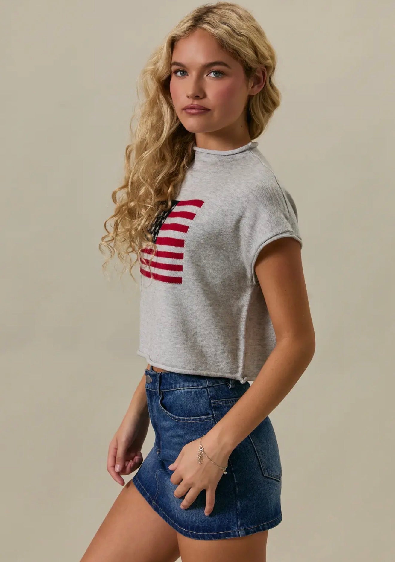 American Girl Mock Neck Sweater