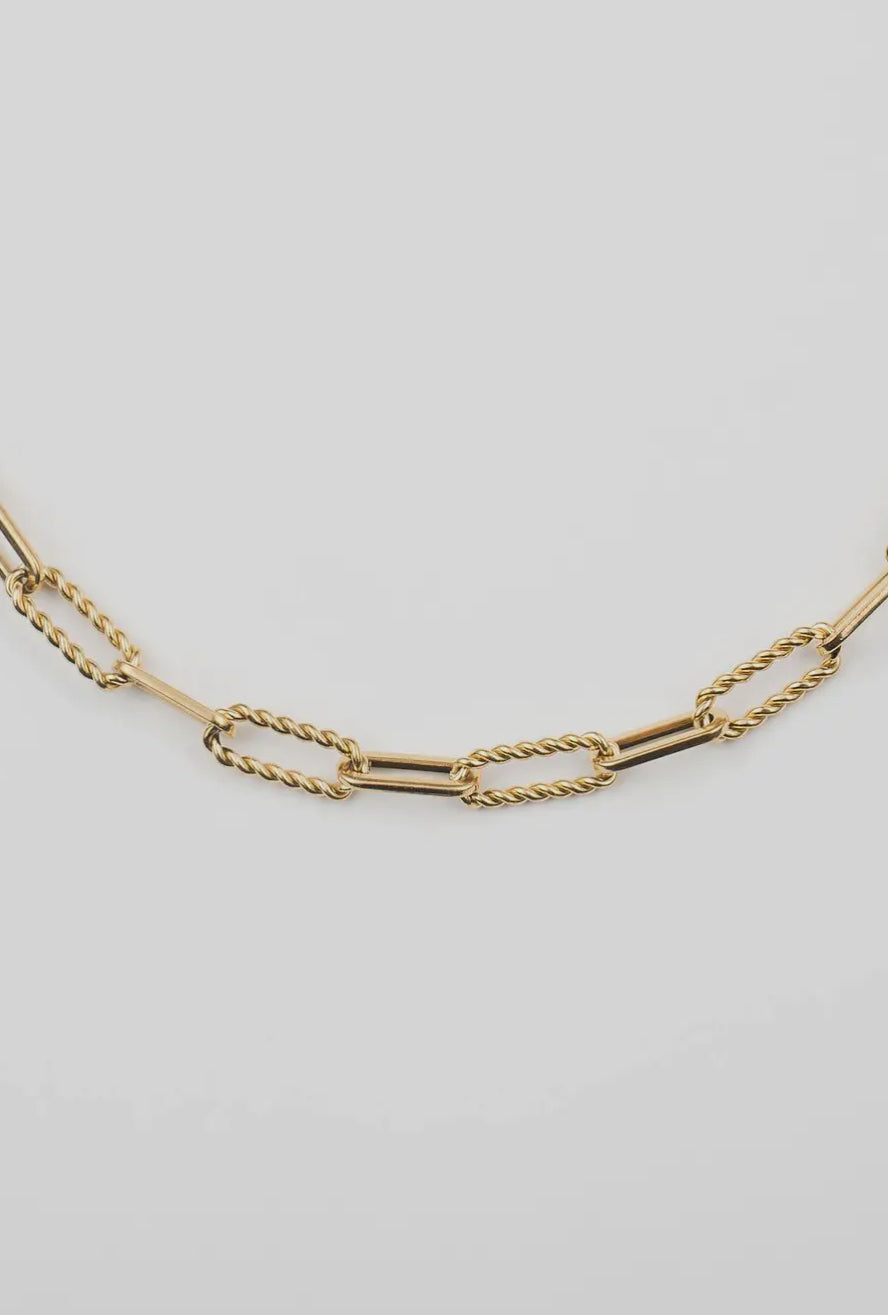 Waterproof Gold Twisted Links Necklace