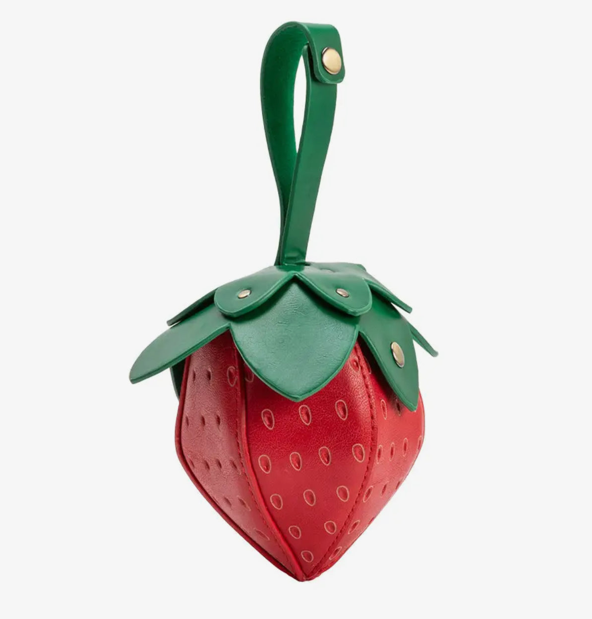 Strawberry Mini Leather Wristlet