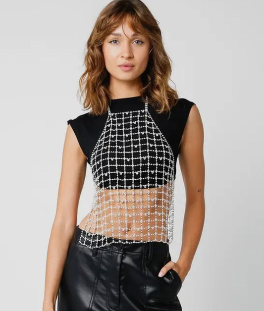 Rochelle Rhinestone Halter Top