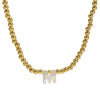 Initial Gold Bead Shell Necklace