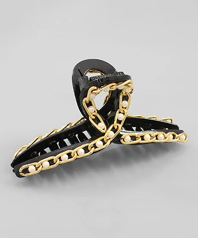 Cindy Chain & Pearl Claw Clip