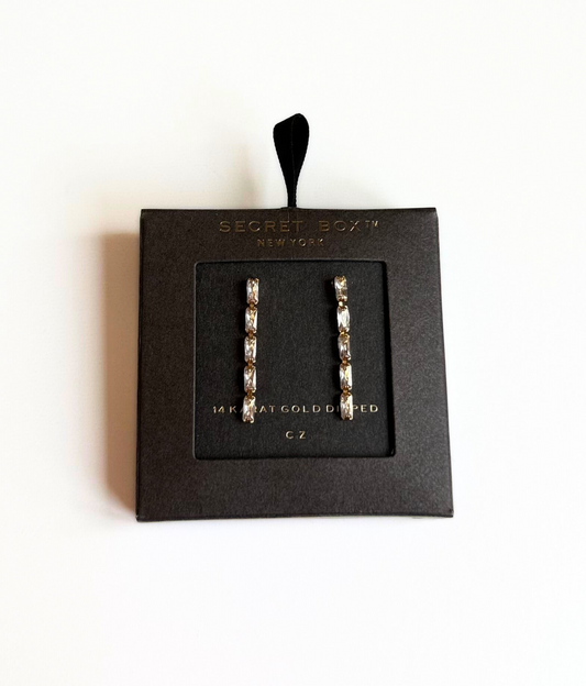 SecretBox Baguette Linear Earrings