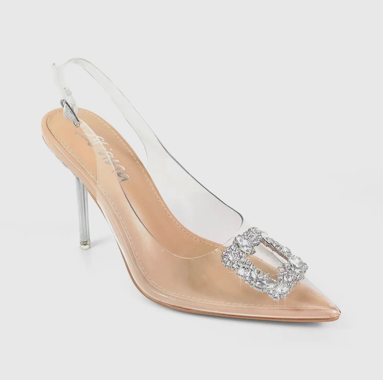 Rhinestone Buckle Pump