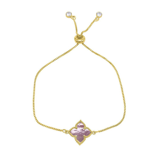 Mother of Pearl Flower Adjustable Bolo Bracelet