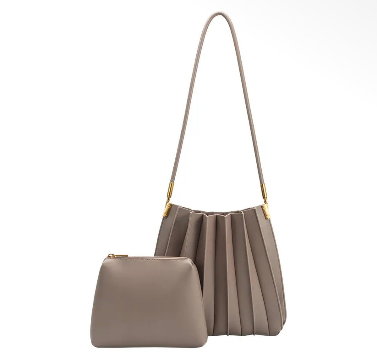 Carrie Pleated Vegan Shoulder Bag