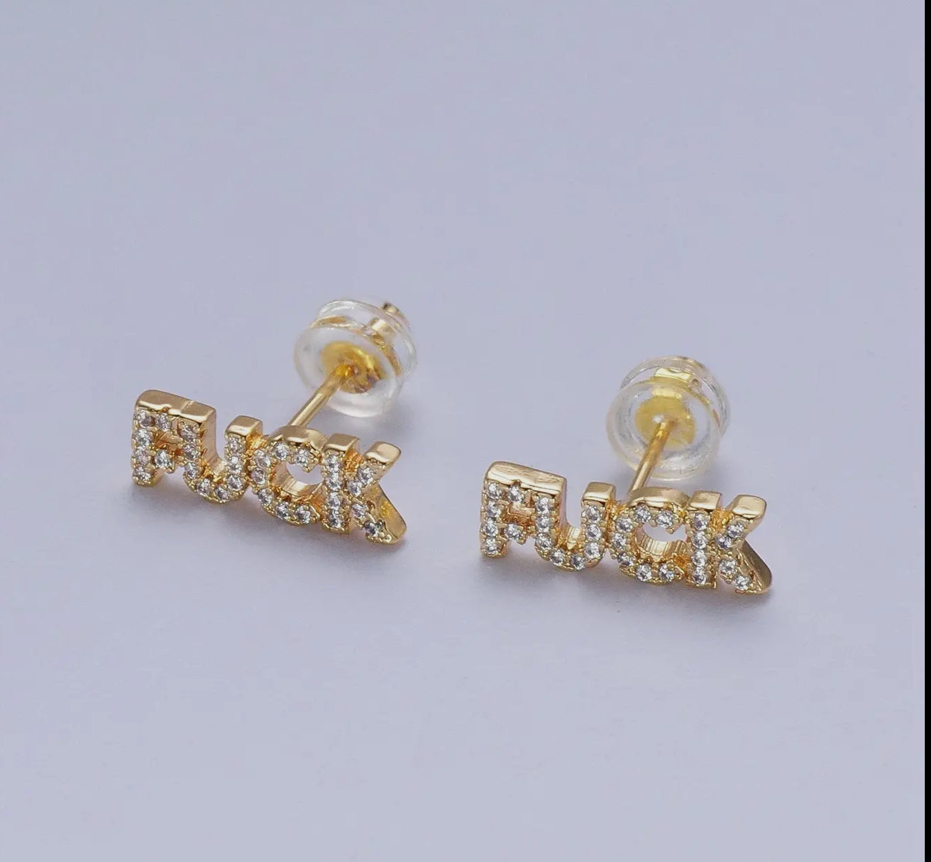 F Word Stud Earrings