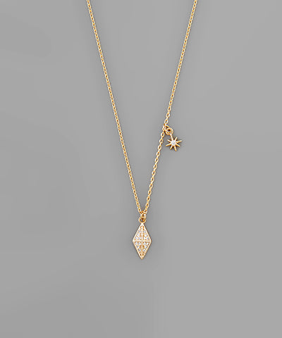 Pavè Rhombus Necklace
