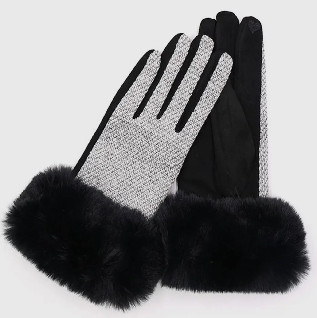 Fiona Knit Fur Cuff Gloves