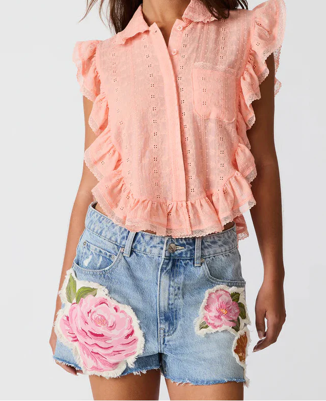 Lilien Patched Denim Shorts