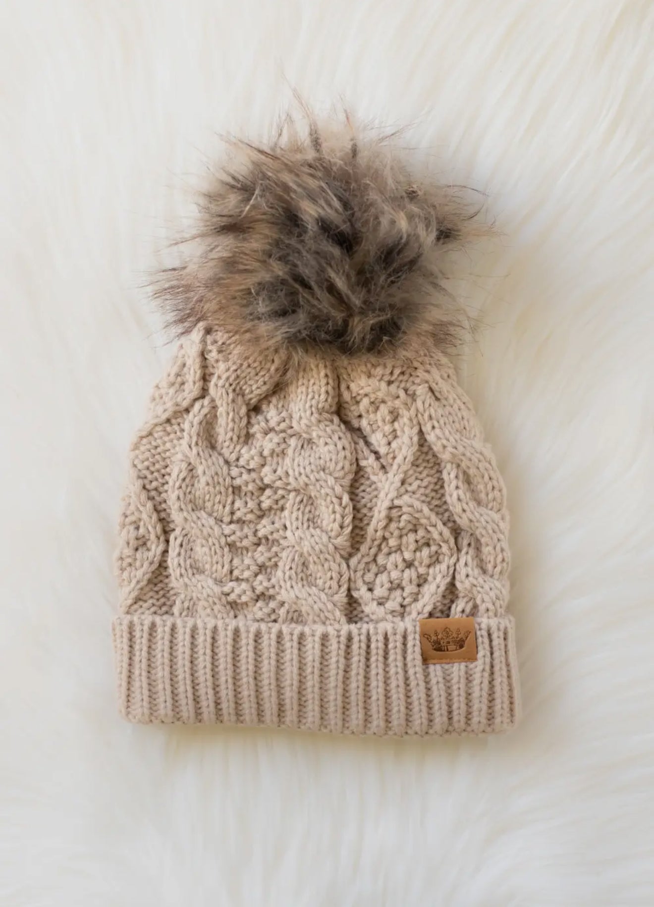 Cable Knit Pom Beanie