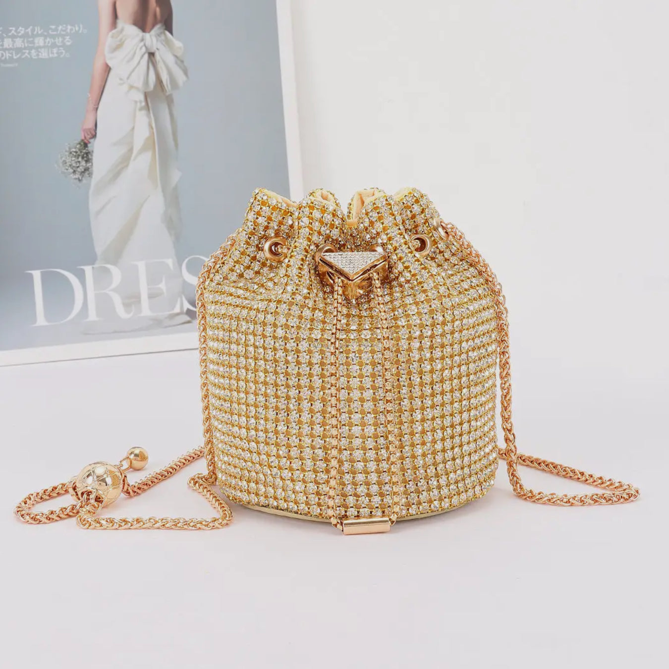 Rhiannon Rhinestone Drawstring Bag