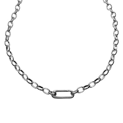 Carabiner Clasp Oval Necklace