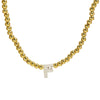 Initial Gold Bead Shell Necklace