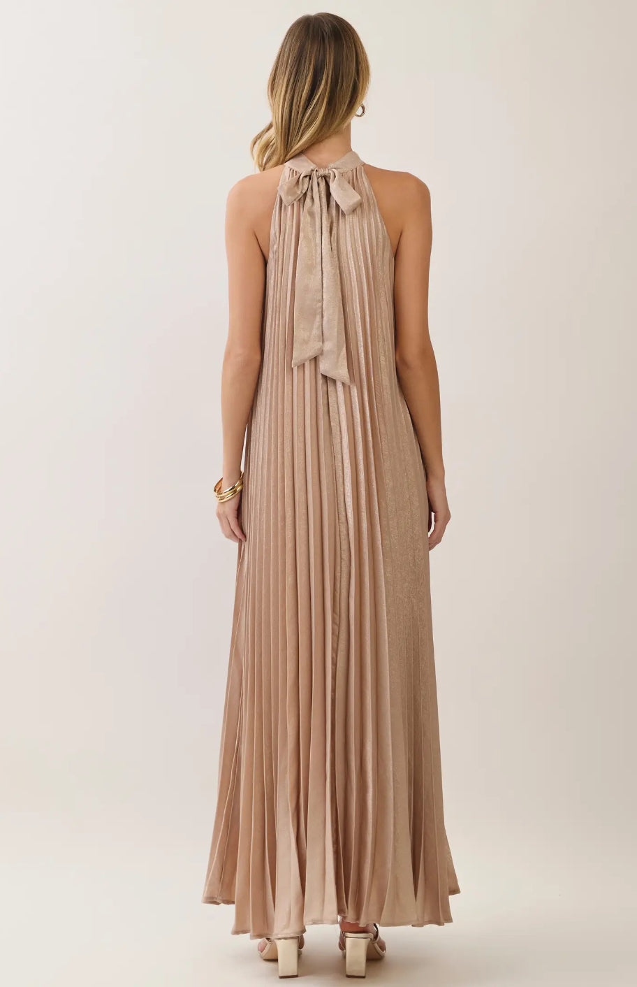 Matilda Metallic Halter Dress