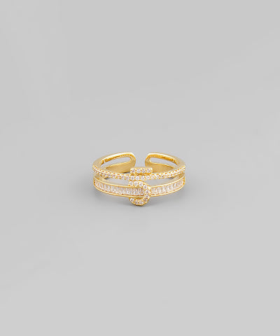 Double Line Baguette Ring
