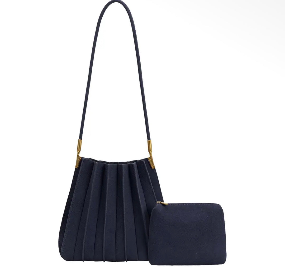 Carrie Pleated Vegan Shoulder Bag