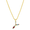 Multi Color Initial Necklace