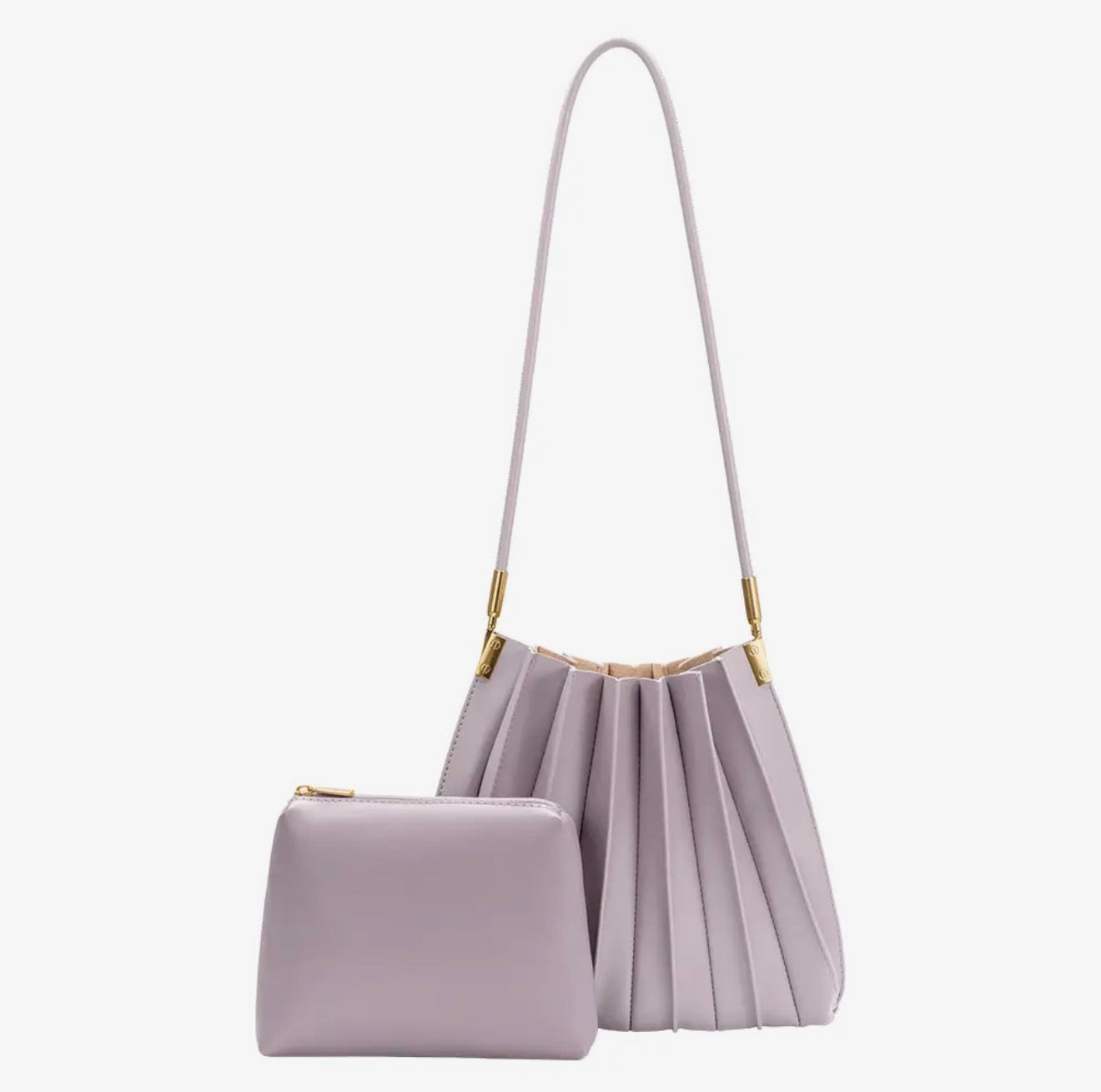 Carrie Pleated Vegan Shoulder Bag