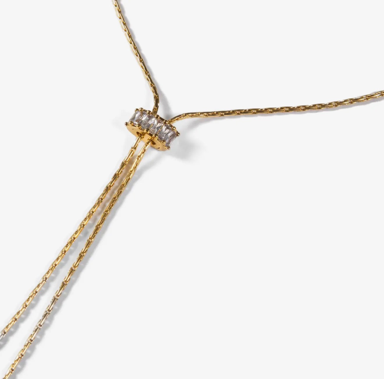 Bianca Baguette Lariat Necklace