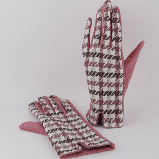 Marilyn Houndstooth Gloves