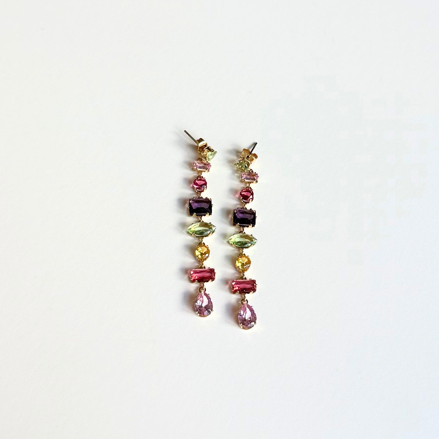 Glass Stone Drop Earrings