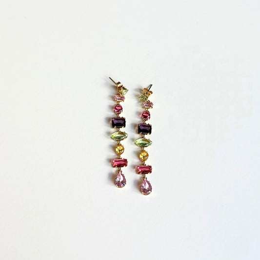 Glass Stone Drop Earrings