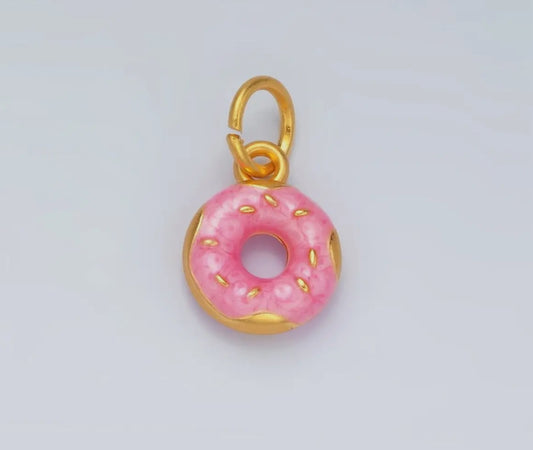 Pink Glazed Donut Charm