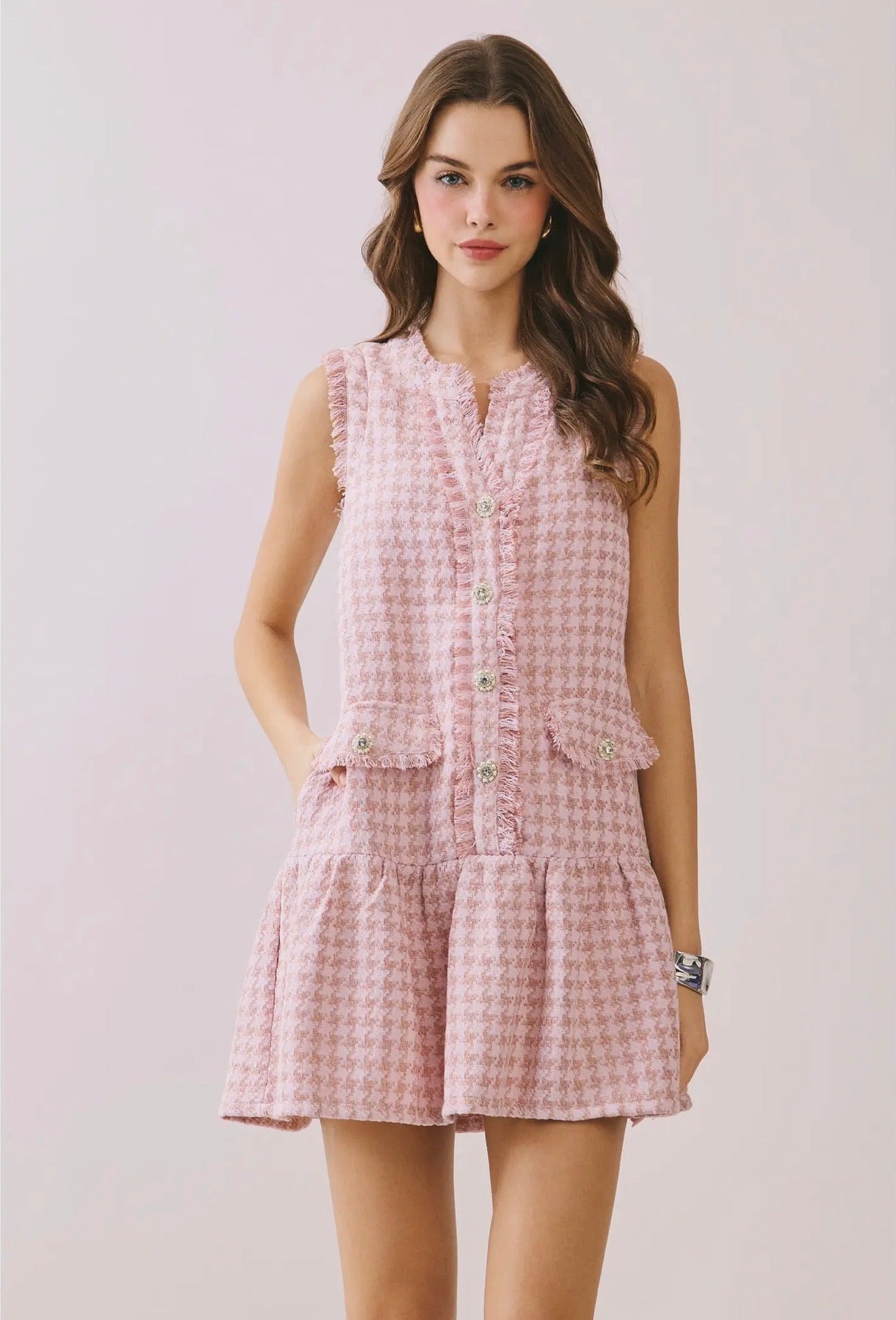 Gracelyn Houndstooth Mini Dress