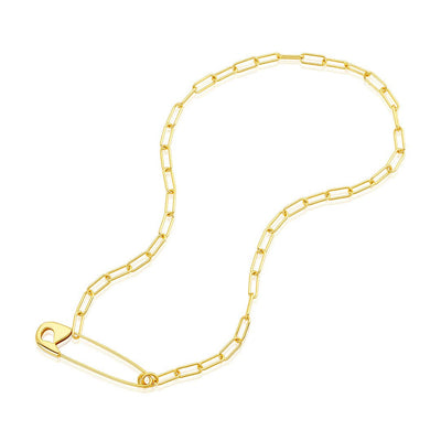 Safety Pin Chain Necklace