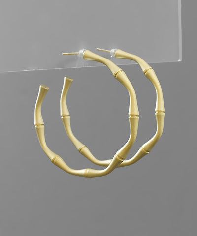 Brass Bamboo Hoops