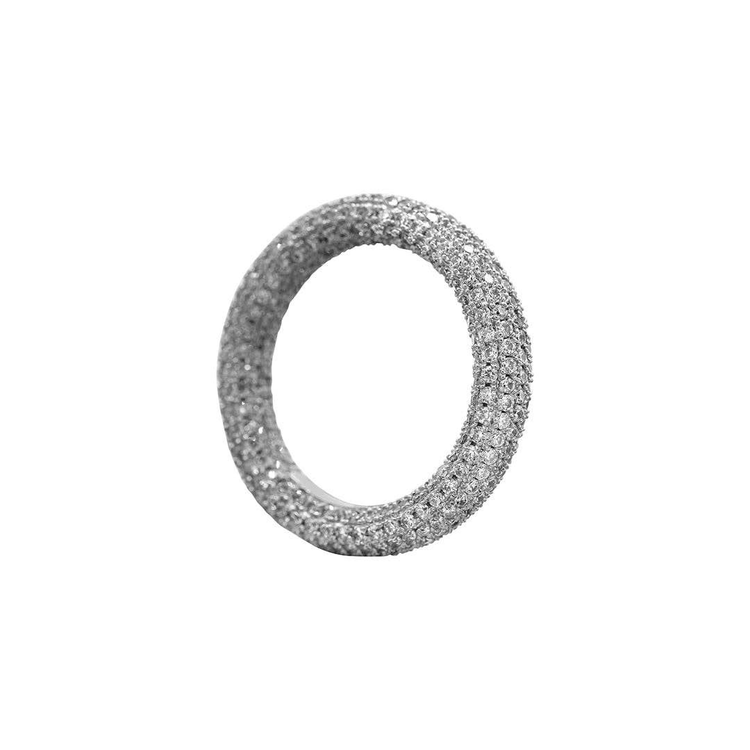Crystal Rounded Band Ring