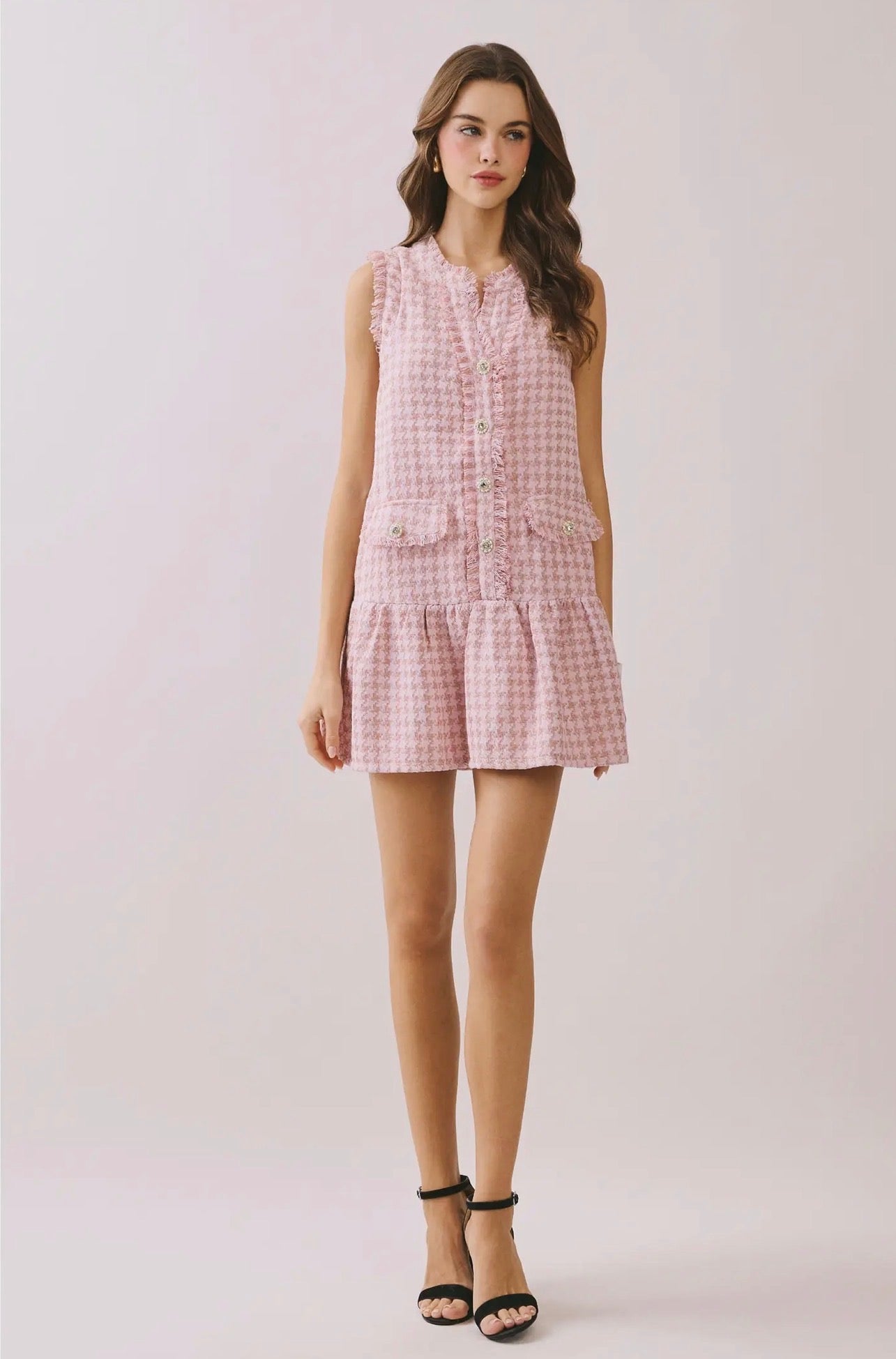 Gracelyn Houndstooth Mini Dress