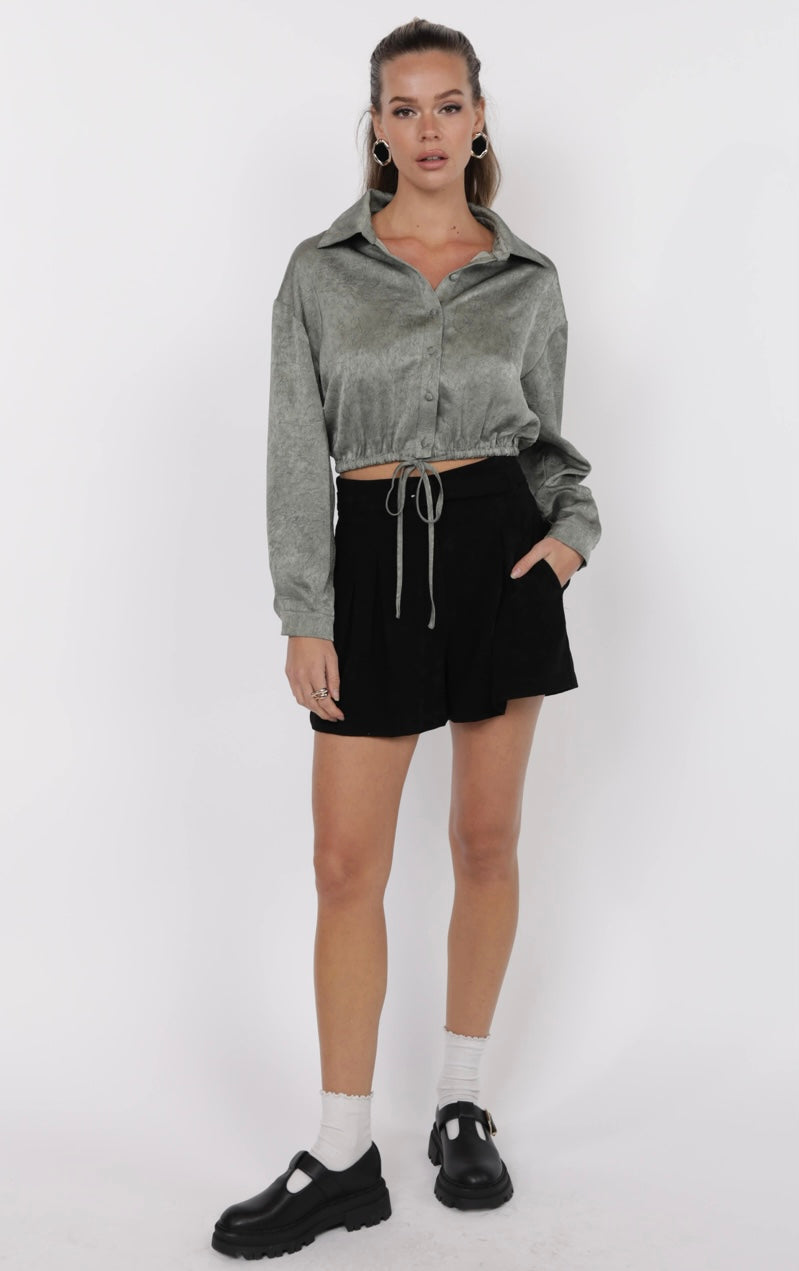 Forever Yours Crinkle Crop Shirt