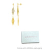 14k Gold Plated Long Diamond Drop Earrings