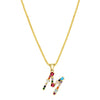 Multi Color Initial Necklace