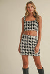 Houndstooth Sequins Skirt