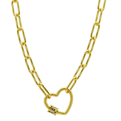 Heart Screw Lock Necklace