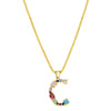 Multi Color Initial Necklace