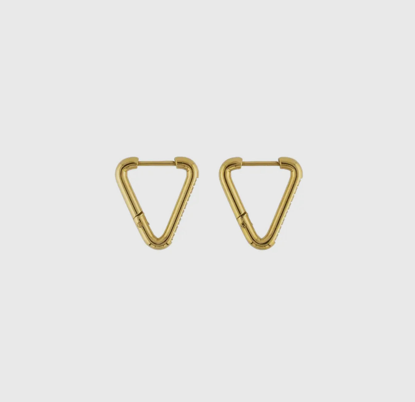 Waterproof Gold Triangle Diamond Hoops