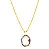 Multi Color Initial Necklace