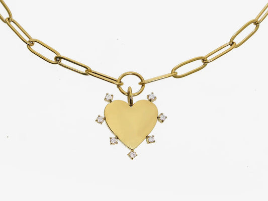 Penny Paperclip Heart Necklace