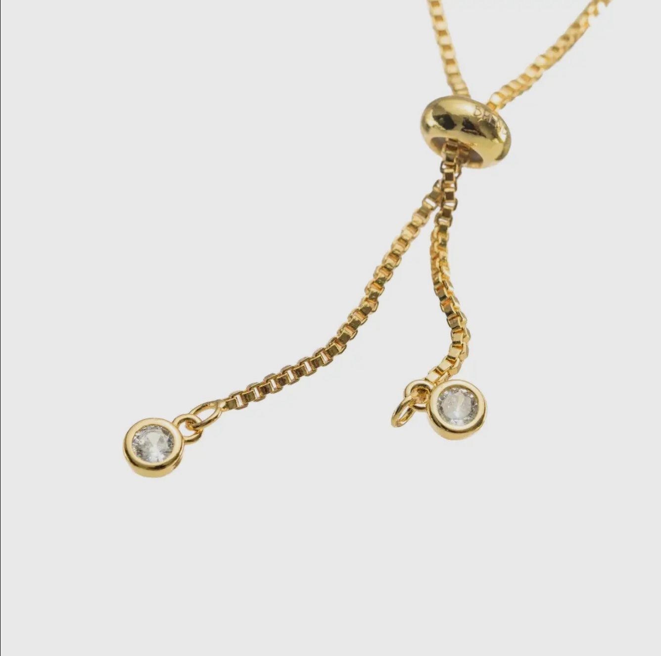 Gold Pull Tie Tennis Bracelet